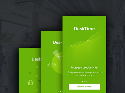 Desktime app splash screen app design art direction desktime green splash screen ui ux