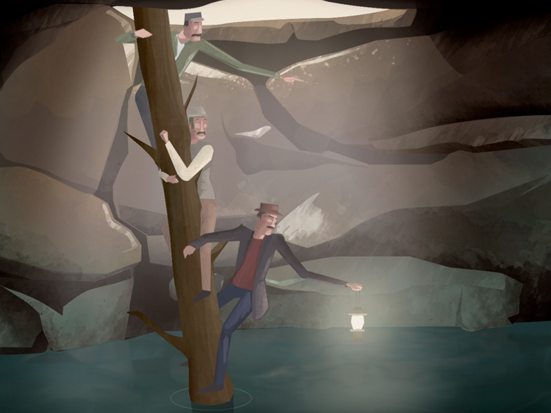 Parks Canada Cave and Basin illustration design motion design parks canada
