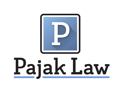 Pajak Law black blue custom type gradient law logo