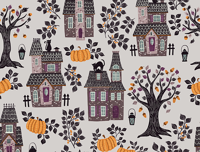 Haunted Village black cats gothic mansions halloween night halloween party haunted houses haunted mansions october night pumpkins