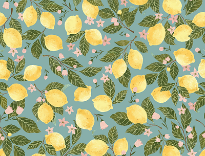 Kitchen Lemons citrus drawing fruit kitchen lemons lemon branches lemon flowers lemon illustration lemonade lemons yellow