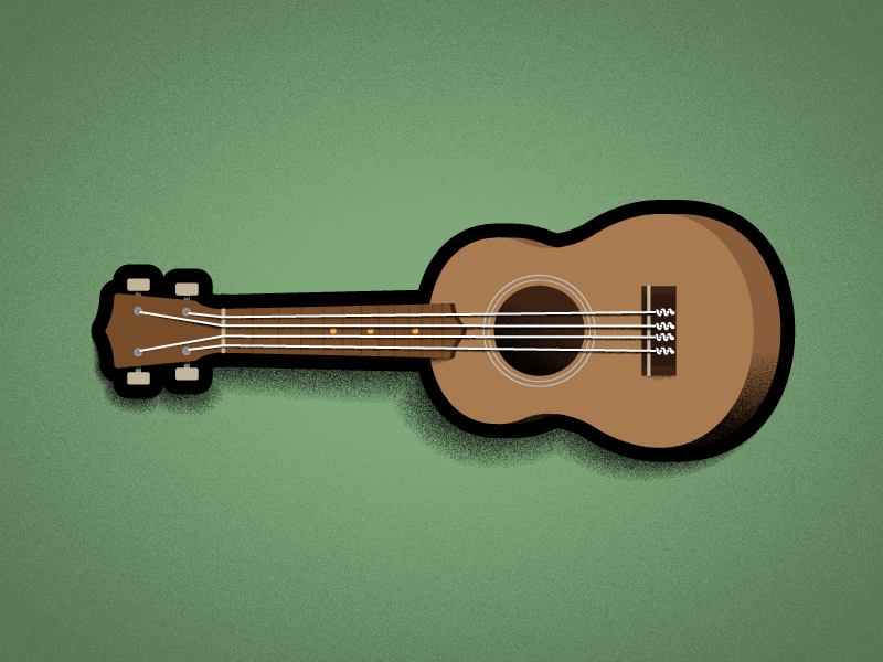things I own (ukulele) grain illustration instrument music ukulele vector