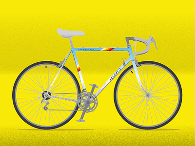 things I own (peugeot) bicycle bike cycling digital french gradients grain illustration peugeot vector