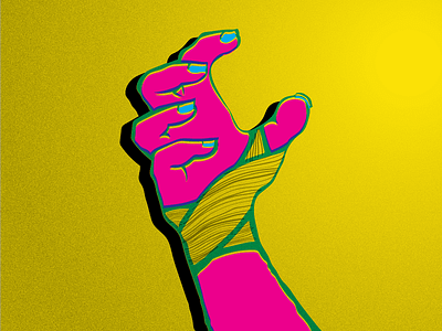 things i did (burned my hand) bandage cmyk grain hand illustration vector