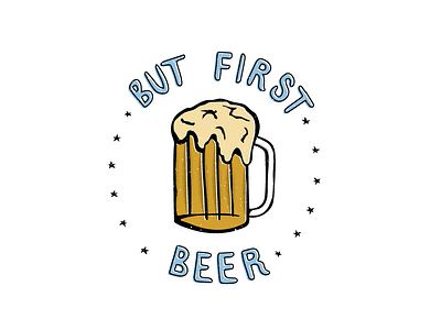 things i want more often (beer) beer drink grain illustration lettering mug stars texture type vector