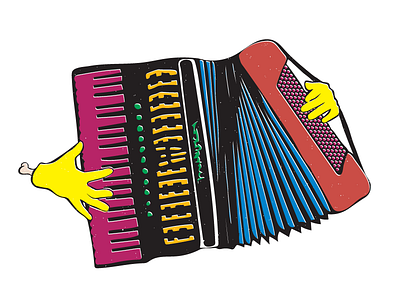 Self Playing Accordion accordion bold bright hands illustration instrument music texture vector