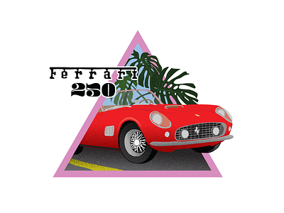 Excessive beauty 250 car convertible ferrari grain green leaves pink red texture triangle vector