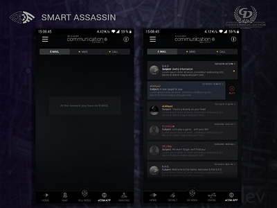 Smart Assassin Mobile Game - eCOM communication design e mail future futurism futuristic mail messages mobile game smart assassin ui ux