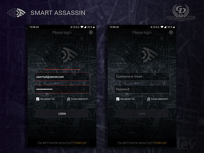 Smart Assassin Mobile Game - Login