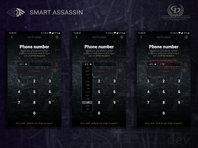 Smart Assassin Mobile Game - Phone Number Verification design mobile game phone number screen smart assassin ui ux verification
