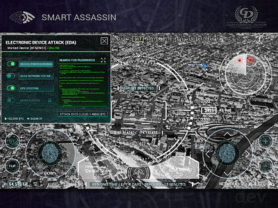 Smart Assassin Mobile Game - Googel Maps SDK - UAV SURS flight5 3d design flight fly futurism futuristic googel maps hack hacking map mobile game smart assassin ui ux