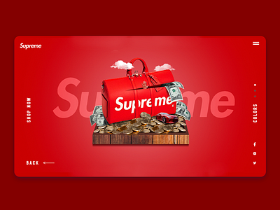 Supreme product page branding design ps supreme ui ux web