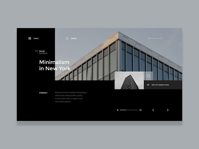 Architecture in NY - Website concept branding design flat interface minimal ui ux web webdesign website