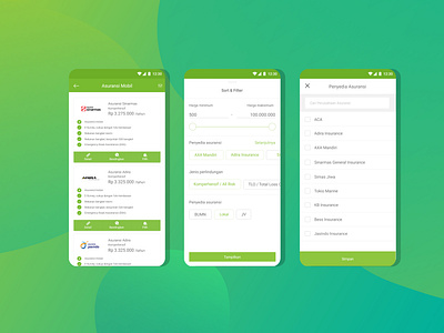 Sort and Filter UI design for Wowpremi mobile app