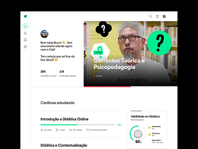 LMS Faculdade Descomplica — Dashboard design interface ui ui ux ui design ux