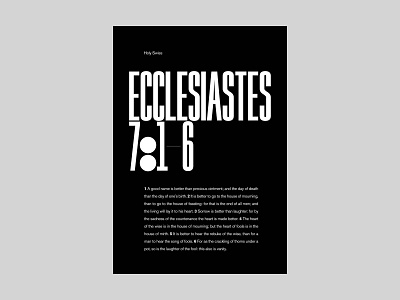 Holy Swiss - Ecclesiastes poster poster design