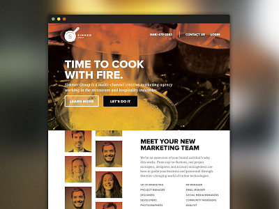 Simmer Group Web Design fire marketing one page orange red simmer social ui ux web web design