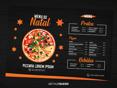 Job - Menu de Natal Pizzaria food freelance photoshop pizza