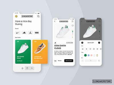 D.SneakerStore Concept App (Daily UI) app design e commerce e commerce app figma sneakers ui uiux