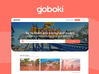 Goboki - Online booking branding design figma tourist tours travel app traveling ui ui design uiux vietnam website