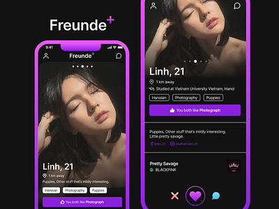 Freunde+ Dating App UI Concept