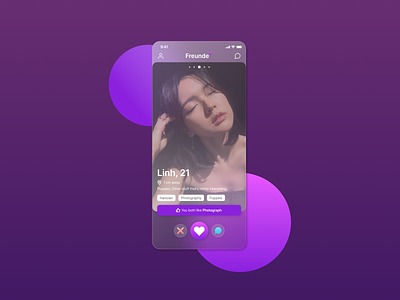 Freunde+ Glassmorphism app dating design figma ui uiux visual