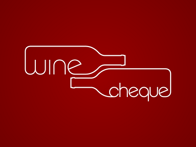 Wine Cheque brand clean logo red simple white wine