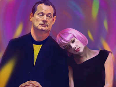 Lost in Translation bill murray digitalart illustration lost in translation movie scarlett johansson sofia coppola