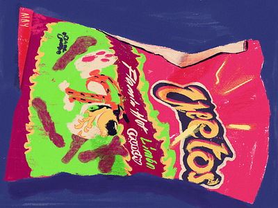 Cheetos cheetos flaming illustration limon procreate