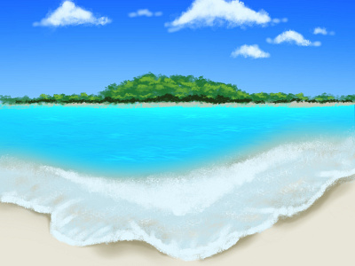 beach beach digital painting illustration ocean procreate simple art