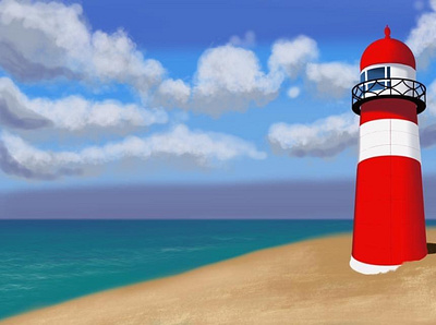 lighthouse digital illustration digital painting digitalart illustration procreate