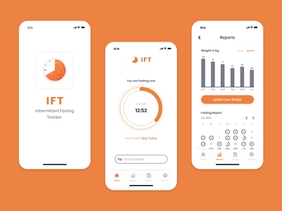 Intermittent Fasting Tracker App - UX/UI Design adobe xd app app concept app design fasting tracker intermittent fasting tracker tracker ui ux ui