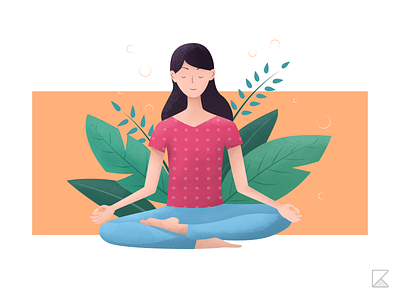 Illustration of a person meditating adobe illustrator illustration illustrator meditate meditation stay calm yoga