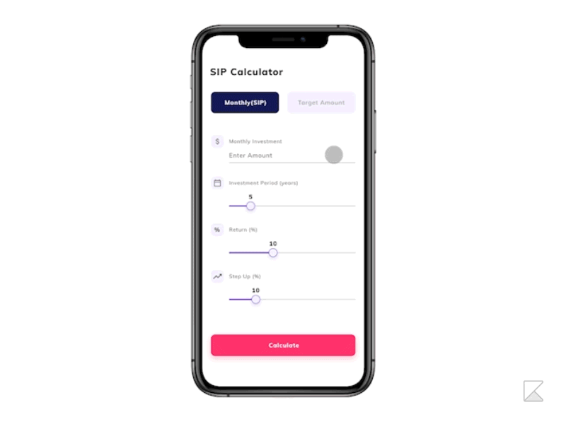 SIP Calculator - DailyUI 004 calculator dailyui dailyui004 finance savings sip sip calculator uidesign