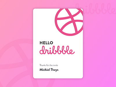Hello Dribbble debut debut shot first shot hello dribbble thank you thanks for invite