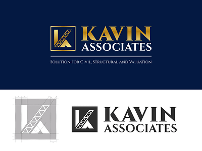 Branding - Kavin Associates adobe illustrator branding branding and identity civil engineering golden ratio logo logo construction logo design structural