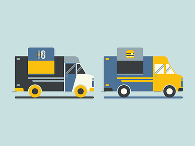 Food Trucks food truck hamburger illustration materik mattias eriksson sushi vector