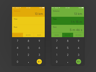 Daily UI #004 app calculator dailyui dailyui 004 ios materik mattias eriksson pace running ui ux