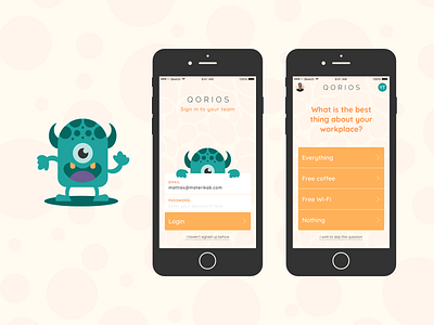 Qorios app client ios materik mattias eriksson monster ui ux