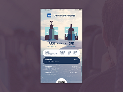 Daily UI #024 boarding pass dailyui dailyui 024 materik mattias eriksson