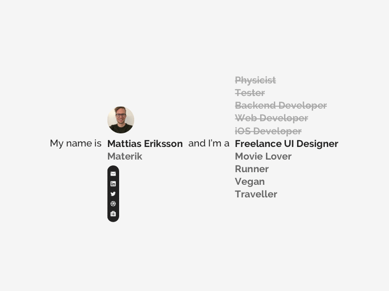 Personal Website by Mattias Farnemyhr on Dribbble