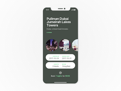 Daily UI #067 app dailyui dailyui 067 hotel reservation ios iphone x materik mattias eriksson ui ux