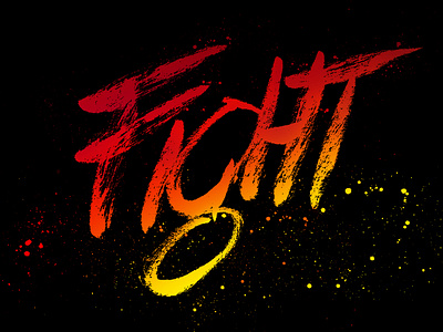 Fight brush lettering design font hand lettering illustration letters typography vector