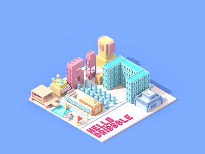 Hello Dribbble&MagicaVoxel