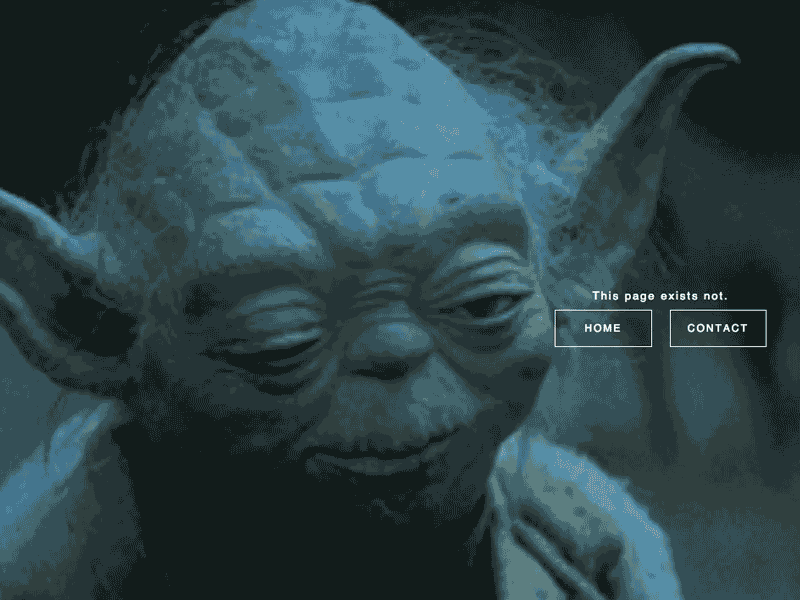 Yoda 404. 404 animation html