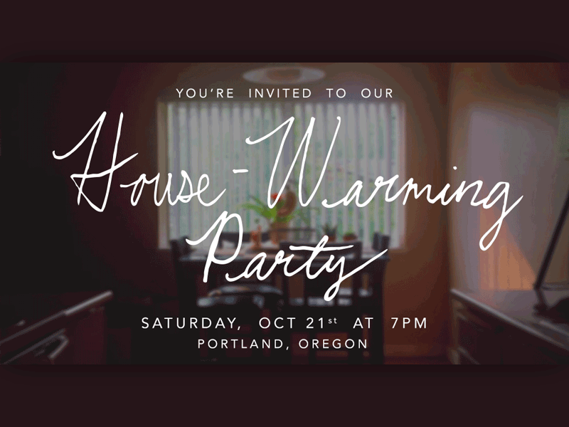 HouseWarming Evite. by Emmanuel Arizmendi on Dribbble