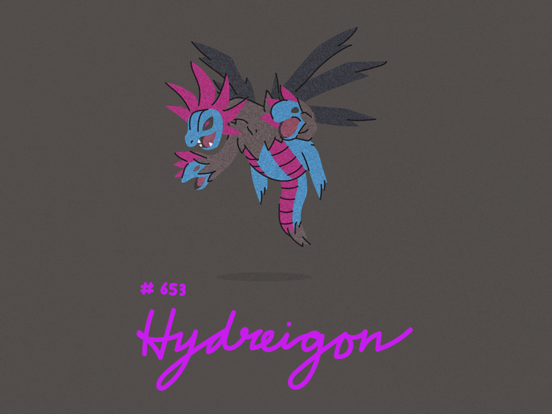 #653 Hydreigon animation pokemon type