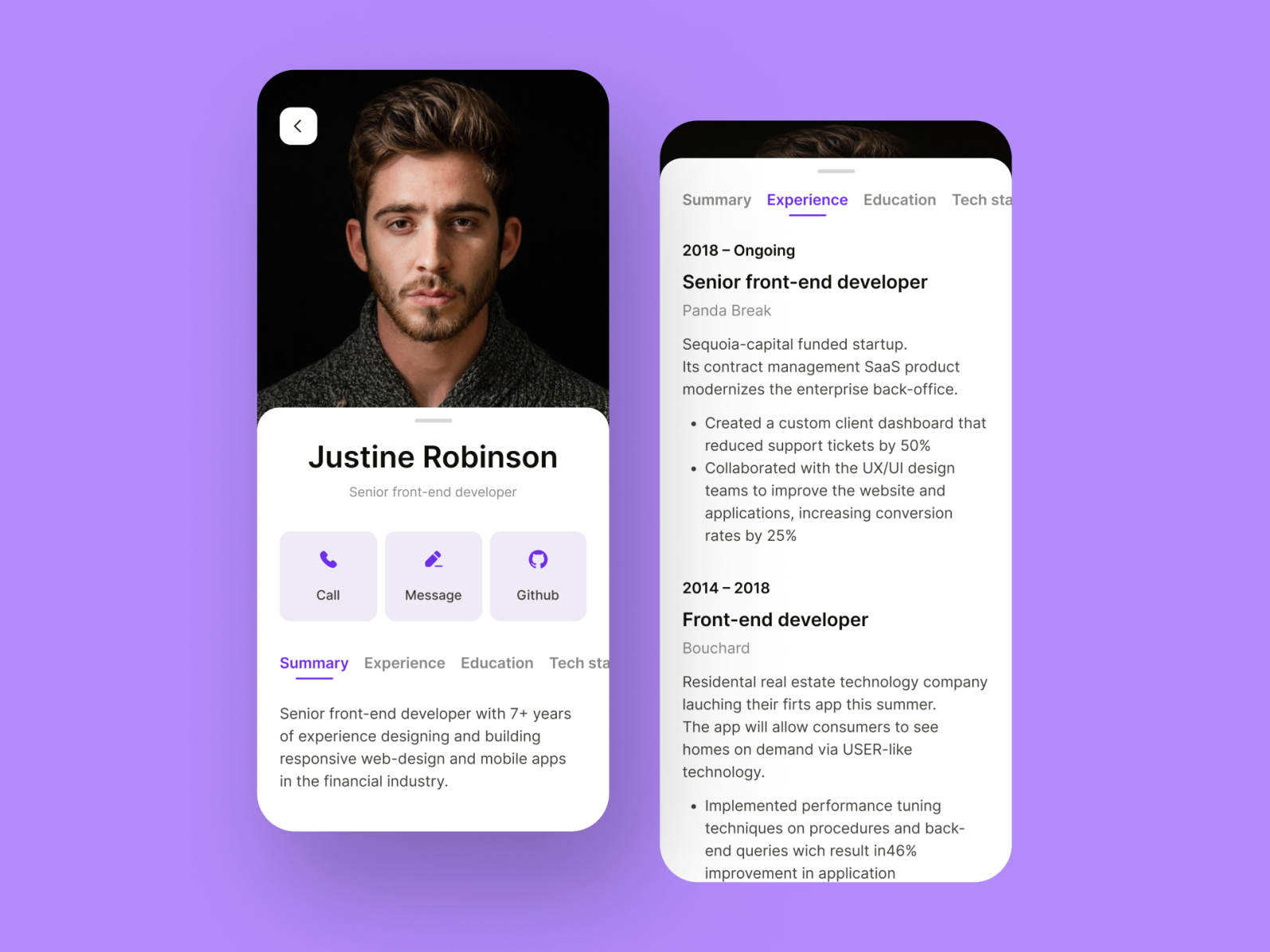 User profile by Anton Smolin on Dribbble