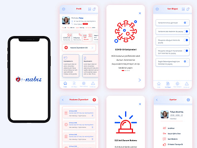 e-Nabız Mobile Health App Redesign app art colors ehealth figma flat health interaction minimal mobile persona redesign ui user research ux
