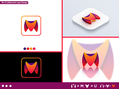 M+U Lettermark Logo | Abstract Icon for website and mobile app